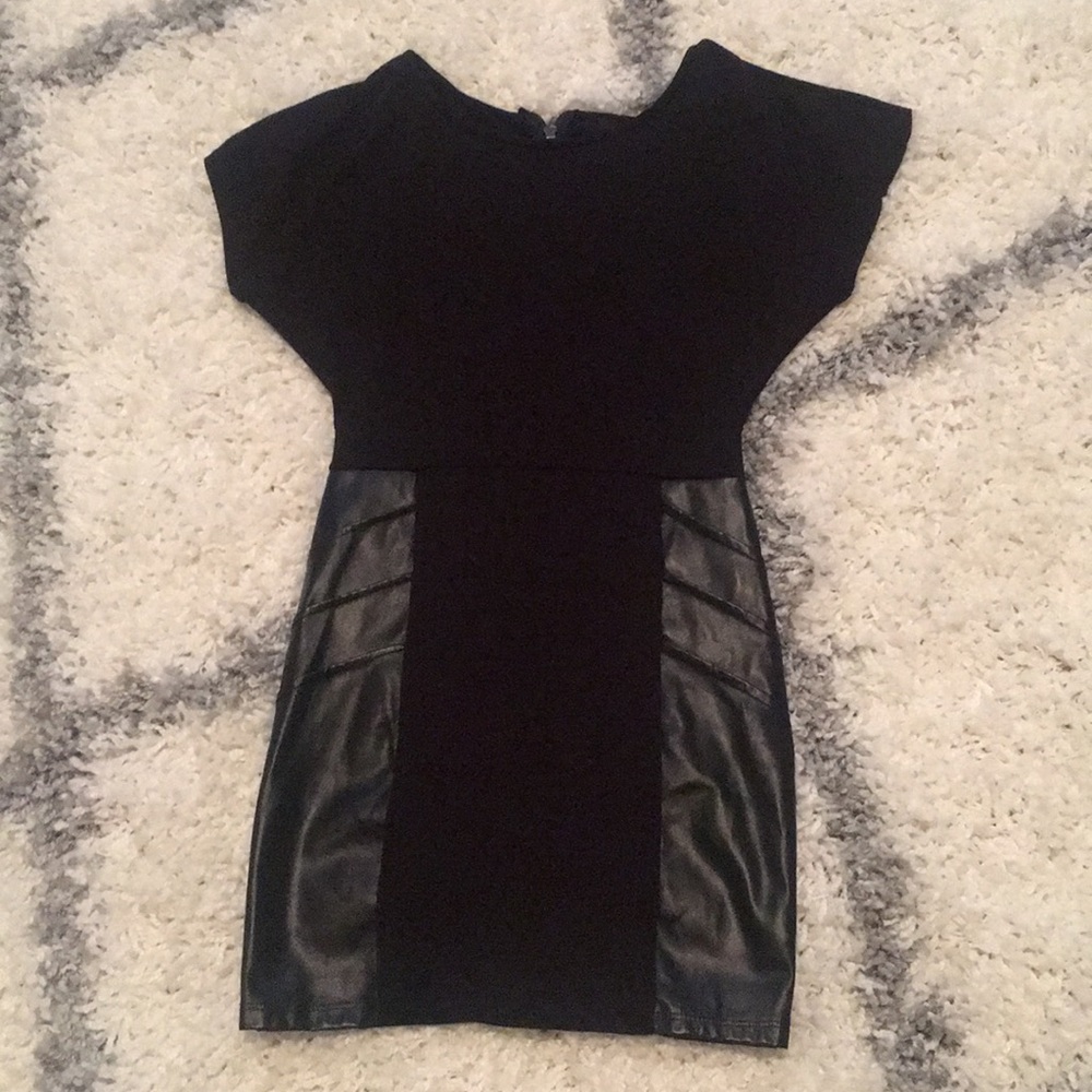 Black Dress with Faux leather